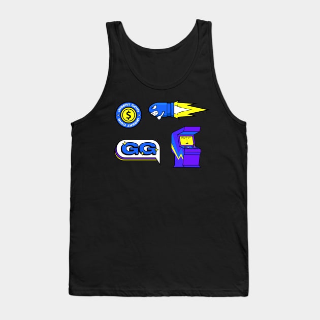 Video games Retro gaming Stickers Pack Tank Top by Tanguy44